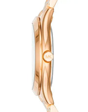 Michael Kors Slim Runway Gold Dial Gold Steel Strap Watch For Women - MK3456