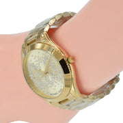 Michael Kors Slim Runway Gold Dial Gold Steel Strap Watch for Women - MK3590