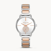 Michael Kors Portia Quartz Silver Dial Two Tone Steel Strap Watch For Women - MK3709