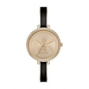 Michael Kors Jaryn Quartz Gold Dial Black Steel Strap Watch For Women - MK4544