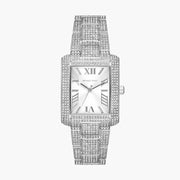 Michael Kors Emery Analog Crystals Silver Dial Silver Steel Strap Watch for Women - MK4648