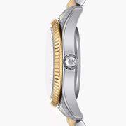 Michael Kors Lexington Three-Hand Silver Dial Two Tone Steel Strap Watch for Women - MK4815