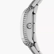 Michael Kors Emery Pave Double Wrap Crystals White Dial Silver Steel Strap Watch for Women - MK4836
