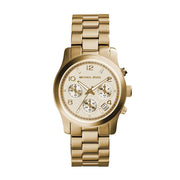 Michael Kors Runway Gold Dial Gold Stainless Steel Strap Watch for Women - MK5055