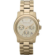 Michael Kors Runway Gold Dial Gold Stainless Steel Strap Watch for Women - MK5055