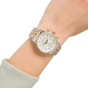 Michael Kors Ritz White Dial Two Tone Steel Strap Watch for Women - MK5650