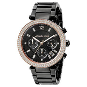 Michael Kors Parker Diamonds Black Dial Black Steel Strap Watch for Women - MK5885