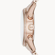 Michael Kors Ritz Chronograph Rose Gold Dial Two Tone Steel Strap Watch for Women - MK6307