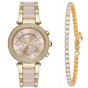 Michael Kors Parker Gold Dial Two Tone Steel Strap Watch for Women - MK6326