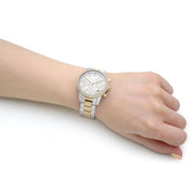 Michael Kors Ritz White Dial Two Tone Steel Strap Watch for Women - MK6474