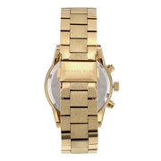 Michael Kors Ritz Chronograph Gold Dial Gold Steel Strap Watch For Women - MK6597