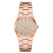 Michael Kors Channing Quartz Rose Gold Dial Rose Gold Steel Strap Watch For Women - MK6624