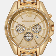 Michael Kors Whitney Chronograph Gold Dial Gold Steel Strap Watch For Women - MK6729