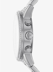Michael Kors Ritz Chronograph Crystals Silver Dial Silver Steel Strap Watch for Women - MK6746