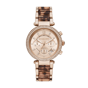 Michael Kors Parker Chronograph Rose Gold Dial Two Tone Steel Strap Watch For Women - MK6832