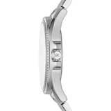 Michael Kors Kacie Three Hand Pink Dial Silver Steel Strap Watch for Women - MK6929