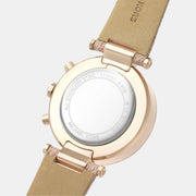 Michael Kors Parker Chronograph White Dial Pink Leather Strap Watch For Women - MK6935