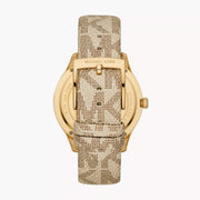 Michael Kors Jaycie Quartz Gold Dial White Leather Strap Watch for Women - MK2861