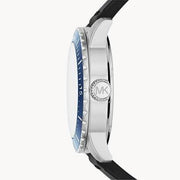 Michael Kors Cunningham Multifunction Blue Dial Black Rubber Strap Watch For Men - MK7160