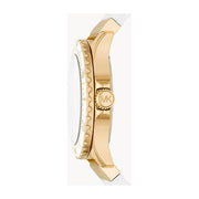 Michael Kors Everest Analog Gold Dial White Silicone Strap Watch For Women - MK7357