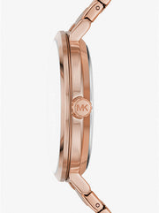 Michael Kors Addyson Quartz Black Dial Gold Steel Strap Watch for Women - MK7416