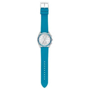 Michael Kors Hadyn Analog Silver Dial Blue Rubber Strap Watch for Women - MK7485
