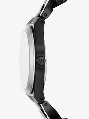 Michael Kors Lennox Analogue Black Dial Two Tone Steel Strap Watch for Women - MK7502