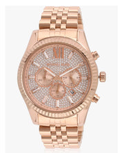 Michael Kors Lexington Rose Gold Dial Rose Gold Stainless Steel Strap Watch for Men - MK8580