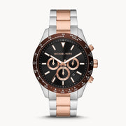 Michael Kors Layton Chronograph Black Dial Two Tone Steel Strap Watch For Men - MK8913