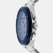 Michael Kors Lennox Chronograph Blue Dial Silver Steel Strap Watch For Men - MK8938