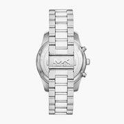 Michael Kors Lexington Chronograph Blue Dial Silver Steel Strap Watch for Men - MK9165