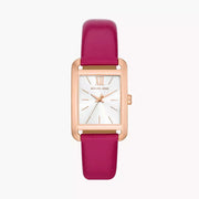 Michael Kors Monroe Three Hand White Dial Pink Leather Strap Watch for Women - MKO1029