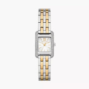 Michael Kors Three-Hand White Dial Two Tone Steel Strap Watch for Women - MKO1035