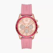 Michael Kors Berkley Quartz Rose Gold Dial Pink Rubber Strap Watch for Women - MKO1039