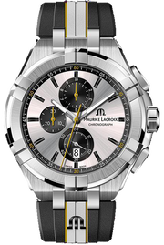 Maurice Lacroix Aikon Chronograph King of the Court Limited Edition Silver Dial Grey Rubber Strap Watch for Men - AI1018-TT030-130-K