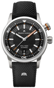 Maurice Lacroix Pontos S Diver Black Dial Orange Rubber Strap Watch For Men - PT6248-SS00L-330-J
