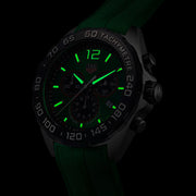 Tag Heuer Formula 1 Chronograph Green Dial Green Rubber Strap Watch for Men - CAZ101AP.FT8056