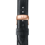 Tissot T Classic Le Locle Automatic Black Dial Black Leather Strap Watch For Men - T41.5.423.53