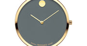 Movado 70th Anniversary Special Edition Grey Dial Grey Leather Strap Watch For Women - 0607140
