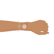 Fossil Jacqueline Quartz Rose Gold Dial Rose Gold Mesh Strap Watch for Women - ES4628