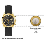 Guess Eclipse Multi Function Black Dial Black Rubber Strap Watch for Women - GW0315L1