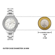 Fossil Stella Silver Dial Silver Steel Strap Watch for Women - ES3588