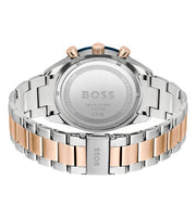 Hugo Boss Santiago Chronograph Blue Dial Two Tone Steel Strap Watch for Men - 1513937