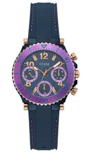 Guess Cosmic Multifunction Blue Dial Blue Silicone Strap Watch For Women - GW0466L2