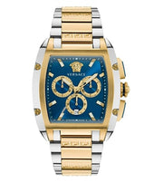 Versace Dominus Chronograph Blue Dial Two Tone Steel Strap Watch For Men - VE6H00723