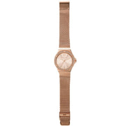 Michael Kors Lennox Three Hand Rose Gold Dial Rose Gold Mesh Strap Watch For Women - MK7336