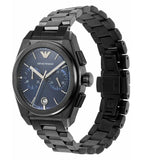 Emporio Armani Analog Chronograph Blue Dial Silver Steel Strap Watch For Men - AR11561