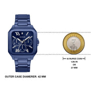 Guess Dress Multifunction Blue Dial Blue Steel Strap Watch for Men - GW0631G3