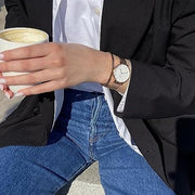Daniel Wellington Petite Melrose White Dial Rose Gold Mesh Strap Watch For Women - DW00100305