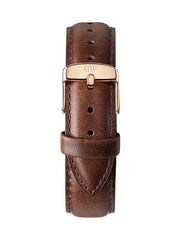 Daniel Wellington Classic Bristol White Dial Brown Leather Strap Watch For Men - DW00100009